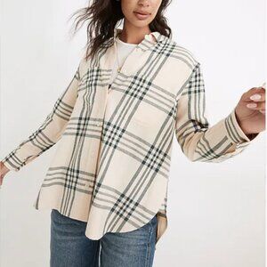 Madewell Oversized Ex-Boyfriend Swing Shirt in Windowpane Size Small NWT